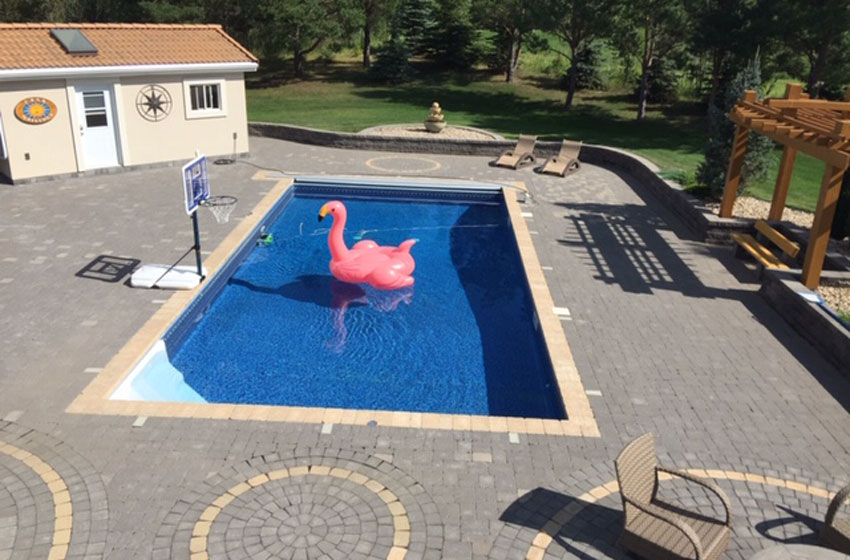 Pink Flamingo Floating In-ground Pool